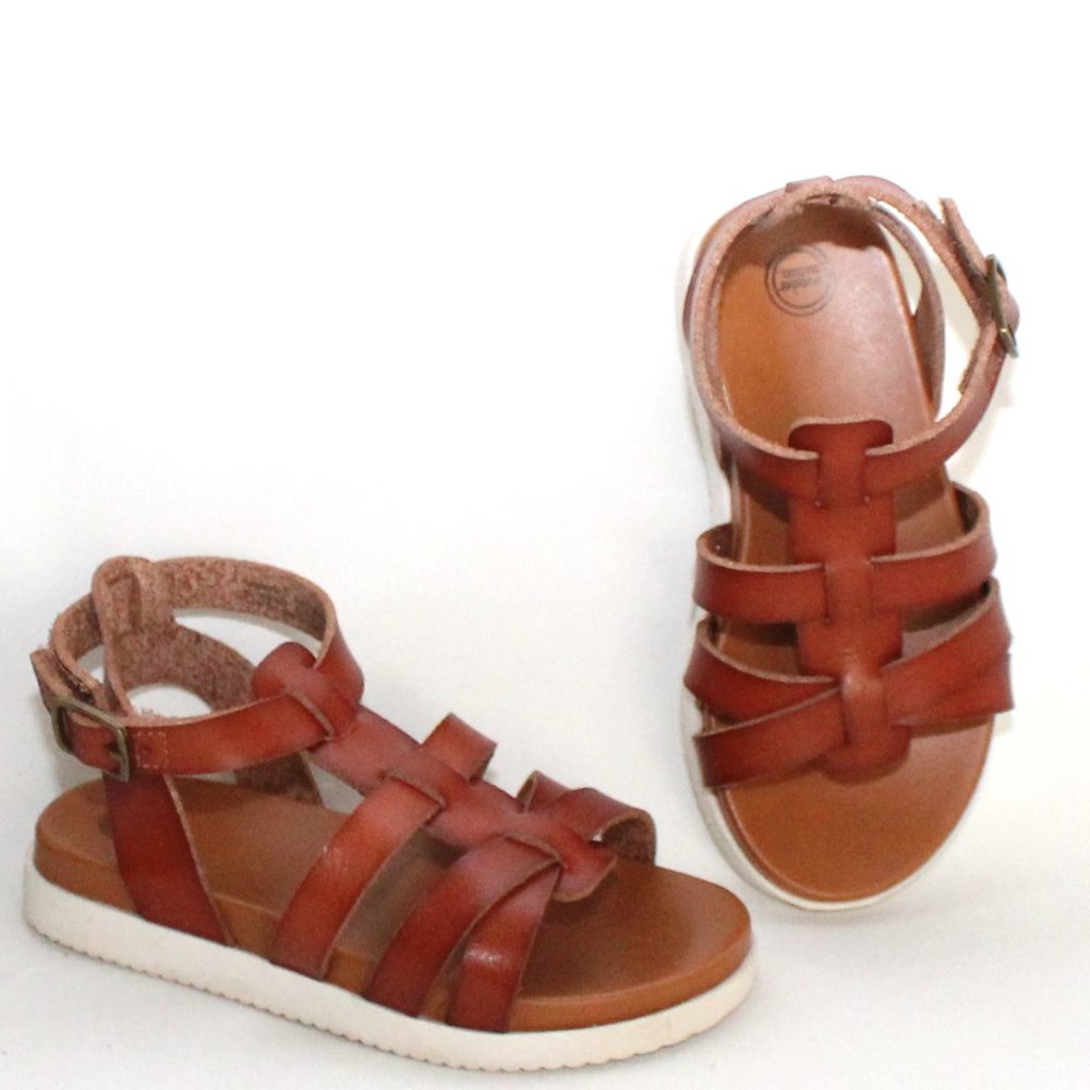 SALT WATER Silver Baby Sandals Size 7 & Wonder Nation Brown Sandals Same Length - Picture 3 of 12